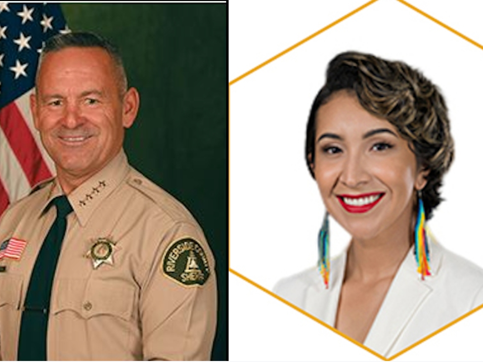 From left: Riverside County Sheriff Chad Bianco and Riverside City Councilmember Clarissa Cervantes.