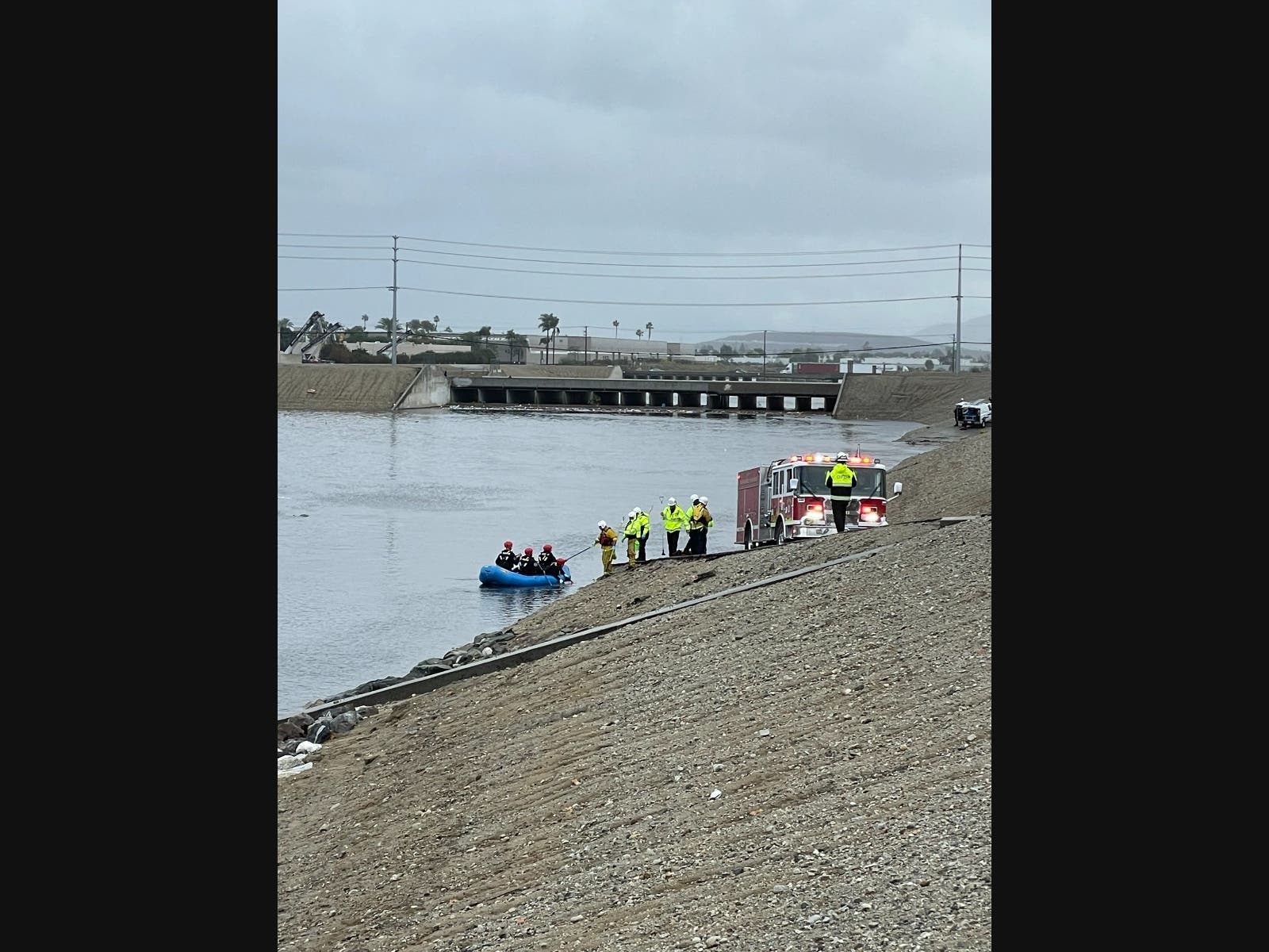 Search efforts in Ontario after six people were reportedly swept away in a wash.