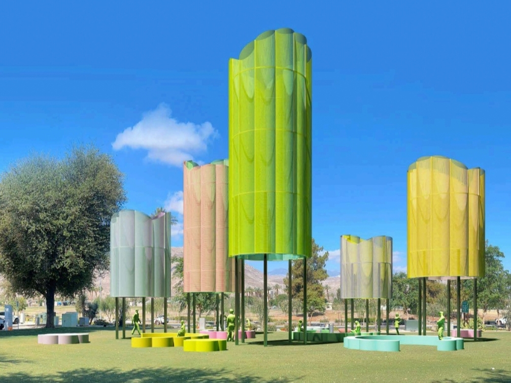 An artist's rendering of what "Taffy" would look like if installed at Civic Center Park.