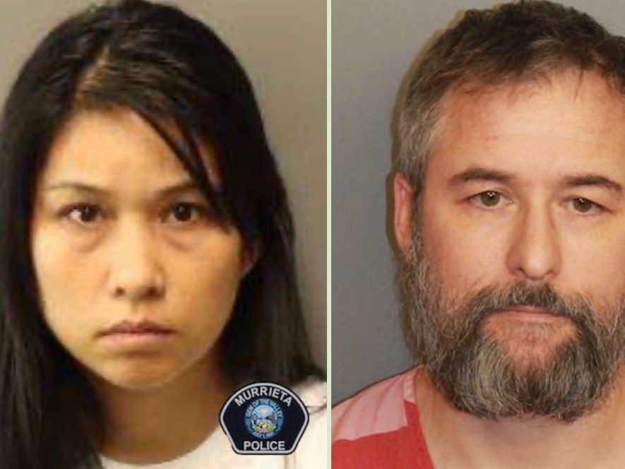 From left: Ignacia Perkins and James Petri. The two are charged in the slaying last month of Aaron Jacob Parr, 30, of Murrieta.