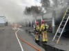 Crews at the scene of Tuesday's storage facility fire in the 29100 block of Riverside Drive in Lake Elsinore.