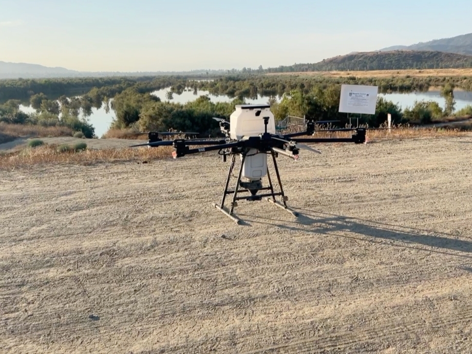 The Northwest Mosquito and Vector Control District is conducting the spraying using an unmanned aerial system (shown above) operated by FAA-certified pilots, according to the district.