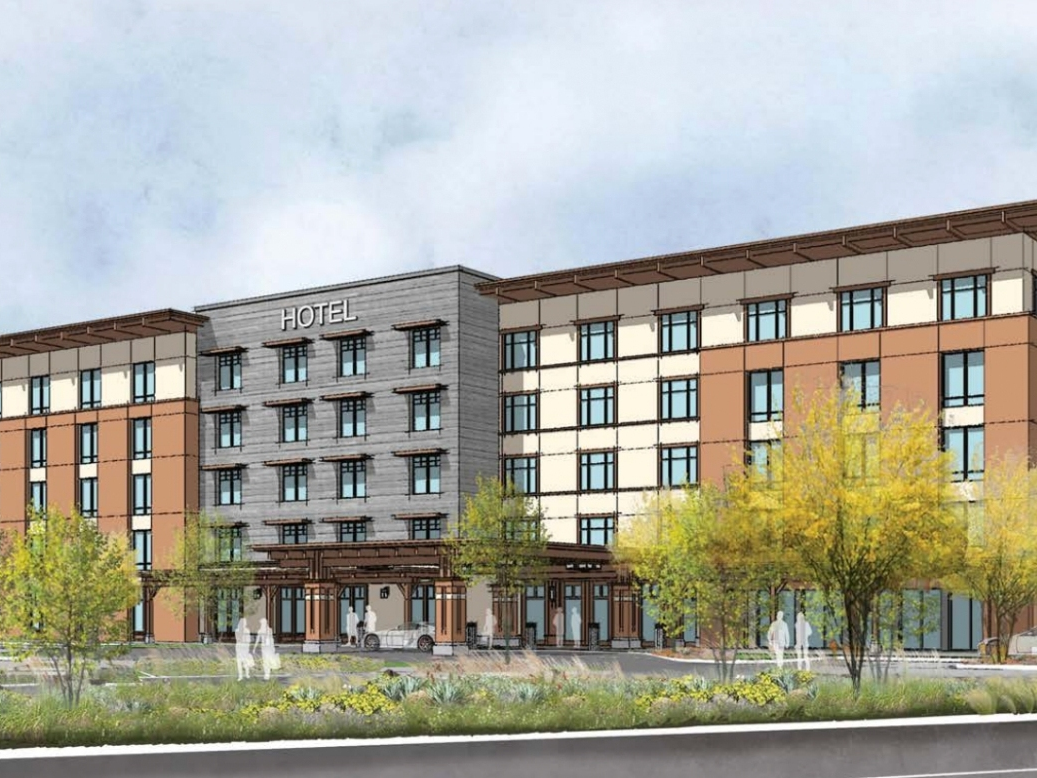 According to city documents, the hotel, once built, will be a Marriott brand dubbed the Baxter Village Marriott Hotel. The above is an artist's rendering of the project.