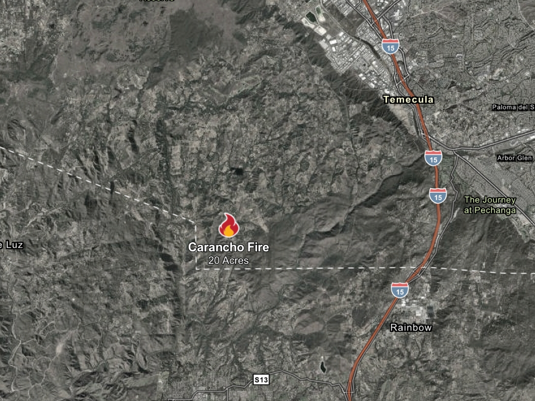 Brush Fire Breaks Out West Of Temecula City Limits, Near De Luz