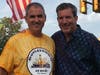 Chris Nardo, 2020 Doylestown Rotary president, left, with Fox29's Bob Kelly, event MC